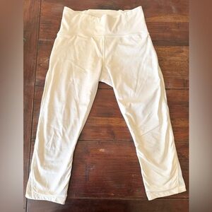 Lululemon White Mesh Panel Cropped Leggings Size 8